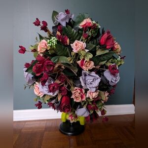 Wedding Vibrant Faux Florals with Red and Purple Accents
